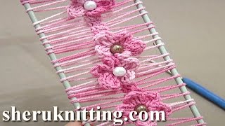 Floral Crochet Hairpin Lace Strip [upl. by Lebasiairam82]