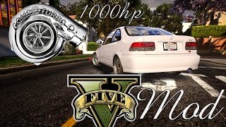 GTA V REDUX BOV TURBO SOUND MOD  HONDA CIVIC 1000hp HD [upl. by Standush974]