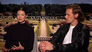 Caitriona Balfe amp Sam Heughan Talk quotOutlanderquot Season 2 [upl. by Bessy411]