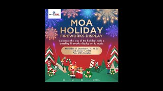 SM MOA Holiday Fireworks Display  December 18 2021 [upl. by Ahtiekal]