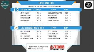 Golden Point CC 2nd XI v East Ballarat 2nd XI Div 2 [upl. by Nyleahs]