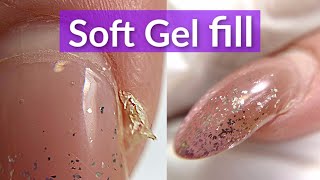 Nail Cracks 😖  Soft Gel Nails Infill Tutorial [upl. by Bussey192]