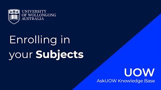 How do I enrol in subjects via SOLS  UOW [upl. by Aloeda244]