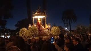 Virgen de Setefilla por Paseo Colón Procesión de clausura Congreso internacional Hdades Sevilla 2024 [upl. by Enidlarej567]