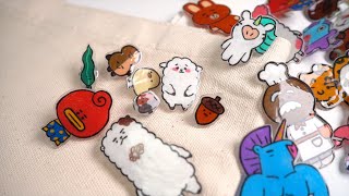 BT21 Family 뱃지 만들고 에코백 꾸미기 DIY BT21 Family Pins [upl. by Atteuqram]