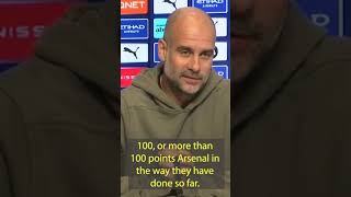 ‘100 POINTS’ 😳 Pep Guardiola predicts Arsenal’s final Premier League points total [upl. by Sola]