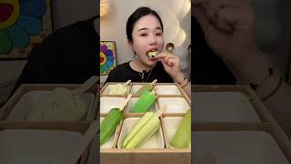 ASMR Various Green Ice Cream Flavors Mukbang  Satisfying Crunchy Sound shorts asmr food [upl. by Audrie409]