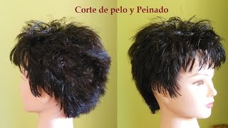 Corte de pelo corto mujer💇✂  Cómo cortar un corte de pelo corto en capas para mujer [upl. by Annaili]