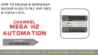 HOW TO UPLOAD amp DOWNLOAD BACKUP IN DELTA PLC DVP32ES amp I0s CHECK [upl. by Annavoig333]