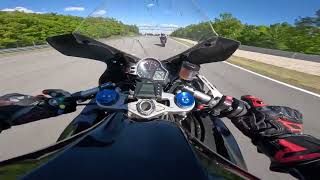 CBR100RR vs ZX10RR Masarykuv okruh Brno POV [upl. by Agiaf732]