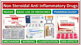 NSAIDS NONSTEROIDAL ANTIINFLAMMATORY DRUGS WORKING MECHANISM CLASSIFICATION USE SIDE EFFECTS [upl. by Yonah]