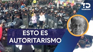 Encapsulan a mujeres afuera del evento de Fórmula 1 protestaban contra reforma al Poder Judicial [upl. by Aivatnuahs]