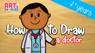 How to draw a DOCTOR  health care hero  National Doctors Day [upl. by Fendig722]