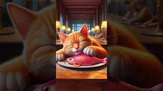 A Cat’s Love for Food Pampered and Relaxation 😻🐠🐈 cat kitty story cartoon pampering [upl. by Haduhey]