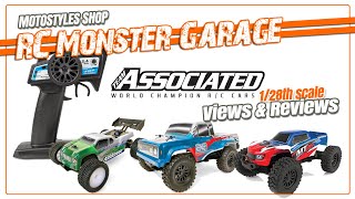 Review Team Associated 128 2WD Monster Trucks MT28 TR28 amp CR28 [upl. by Eirac992]