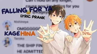 Hinata confesses to Kageyama  Lyric Prank  Falling for ya  Kagehina [upl. by Arde703]