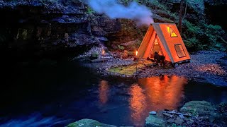 3 Days SOLO CAMPING In RAIN Forest  BUSHCRAFT Tent Shelter  FISH COOKING  Survival Skills  ASMR [upl. by Mogerly]