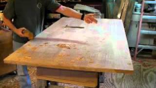 Handplaning a table top with Timothy Clark Cabinetmaker  Chairwright [upl. by Pudendas]