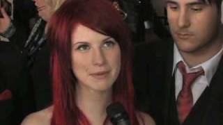 The 50th Grammy Awards  Paramore Red Carpet Interview [upl. by Karlotte441]