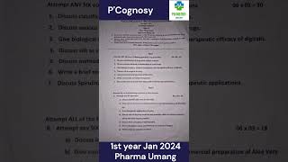 Pharmacognosy  Main Exam Jan 2024  Exam question Paper  D Pharma 1st year dpharmacy exampaper [upl. by Aria714]