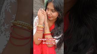 Drapping Red Saree in বাঙালি Style with Gold Jewellery ❤️🙈🧿  GRWM  Pure Bengali Look  CallmePuu [upl. by Stormie519]