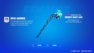 How to GET MINTY AXE PICKAXE for FREE Free Merry Mint Axe in Fortnite Chapter 5 [upl. by Yenffit]