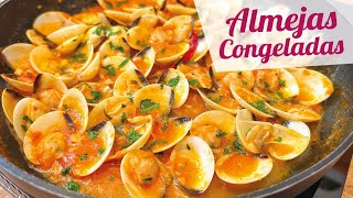 ALMEJAS CONGELADAS EN SALSA  Cómo cocinar almejas congeladas [upl. by Nivonod]