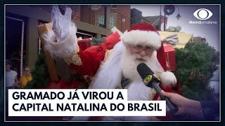 Natal luz em Gramado atrai turistas  Jornal da Band [upl. by Truscott597]