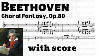 Beethoven Fantasy for Piano Chorus and Orchestra Op 80 quotChoral Fantasyquot with score [upl. by Suiluj]