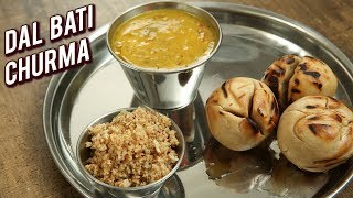 Rajasthani Dal Bati Recipe  How To Make Dal Baati Churma  Main Course Recipe  Varun [upl. by Cargian]