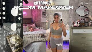 EXTREME ROOM TRANSFORMATION ₊˚✧ ﾟ girly decor shopping decorating vanity [upl. by Ahsehyt]