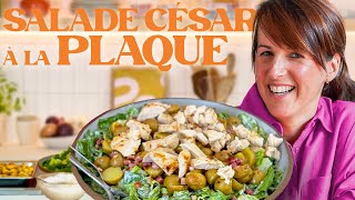 SALADE CÉSAR AU POULET GRILLÉ À LA PLAQUE [upl. by Hilel647]