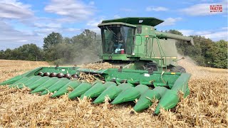 JOHN DEERE 9600 Combine Harvesting Corn [upl. by Alyl]