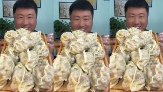 Mukbang Yang Zai Food  Eat big dumplings Pickled Garlic [upl. by Aek674]