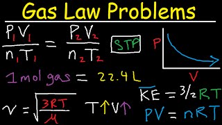 Gas Law Problems Combined amp Ideal  Density Molar Mass Mole Fraction Partial Pressure Effusion [upl. by Nonac]