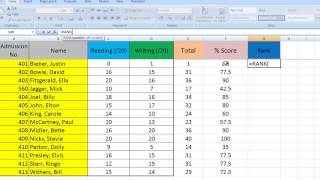 Excel Tips for Teachers Episode 3 Ranking results in Excel [upl. by Dot291]