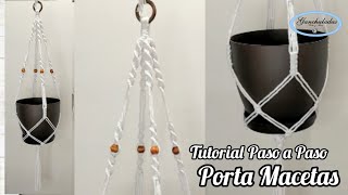 DIY  TUTORIAL PORTA MACETAS en MACRAMÉ 4 BRAZOS  MACRAMÉ para PRINCIPIANTES [upl. by Krall475]