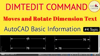 DIMTEDIT command in autocad  AutoCAD Edit dimension text  Autocad Basic information 4 topic [upl. by Hajile617]