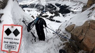 EXTREME SKIING Arapahoe Basin EAST WALL 2nd Notch amp Steep Gullies [upl. by Earazed596]