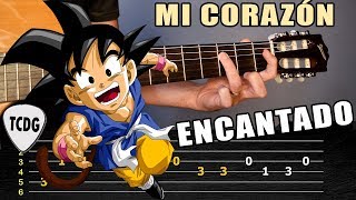 Como tocar la canción de Dragon Ball GT Mi corazón encantado en guitarra acústica  Tablatura TCDG [upl. by Vas]