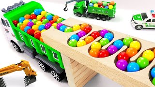 Marble Run Race ☆ HABA Slope Dump Truck amp Garbage Truck 01 [upl. by Yelekreb]