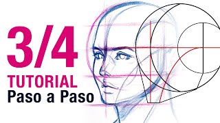 Cómo Dibujar ROSTRO en Tres Cuartos 34 Paso a Paso [upl. by Swanhilda]