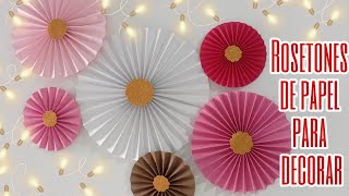 CÓMO HACER ROSETONES DE PAPEL O CARTULINA PARA DECORAR FIESTAS  DIY SAN VALENTÍN PASO A PASO [upl. by Auoz]