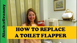 How to Replace Toilet Flapper Install New Actuator Disc Stop Toilet From Running [upl. by Ynattirb732]