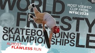 World freestyleskateboarding championships 2024 Pro almost flawless run [upl. by Nitfa]