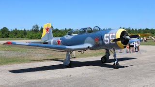 Nanchang China CJ6 N62KB 55 Engine Start and Taxi at Wiggins Dean Griffin Memorial Airport [upl. by Adaliah807]