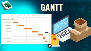 Como fazer Cronograma em Excel com Gráfico de Gantt Planejamento [upl. by Culhert843]