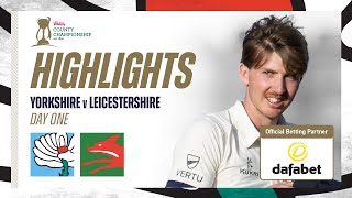 Highlights Yorkshire vs Leicestershire  Day One  Hill grabs three wicket haul [upl. by Katrine132]