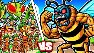 999999 ANT ARMY vs MASSIVE BEE in Pocket Ants [upl. by Publias]