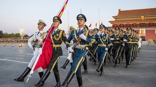 Flagraising ceremony held at Tiananmen Square on Chinas National Day [upl. by Torey960]